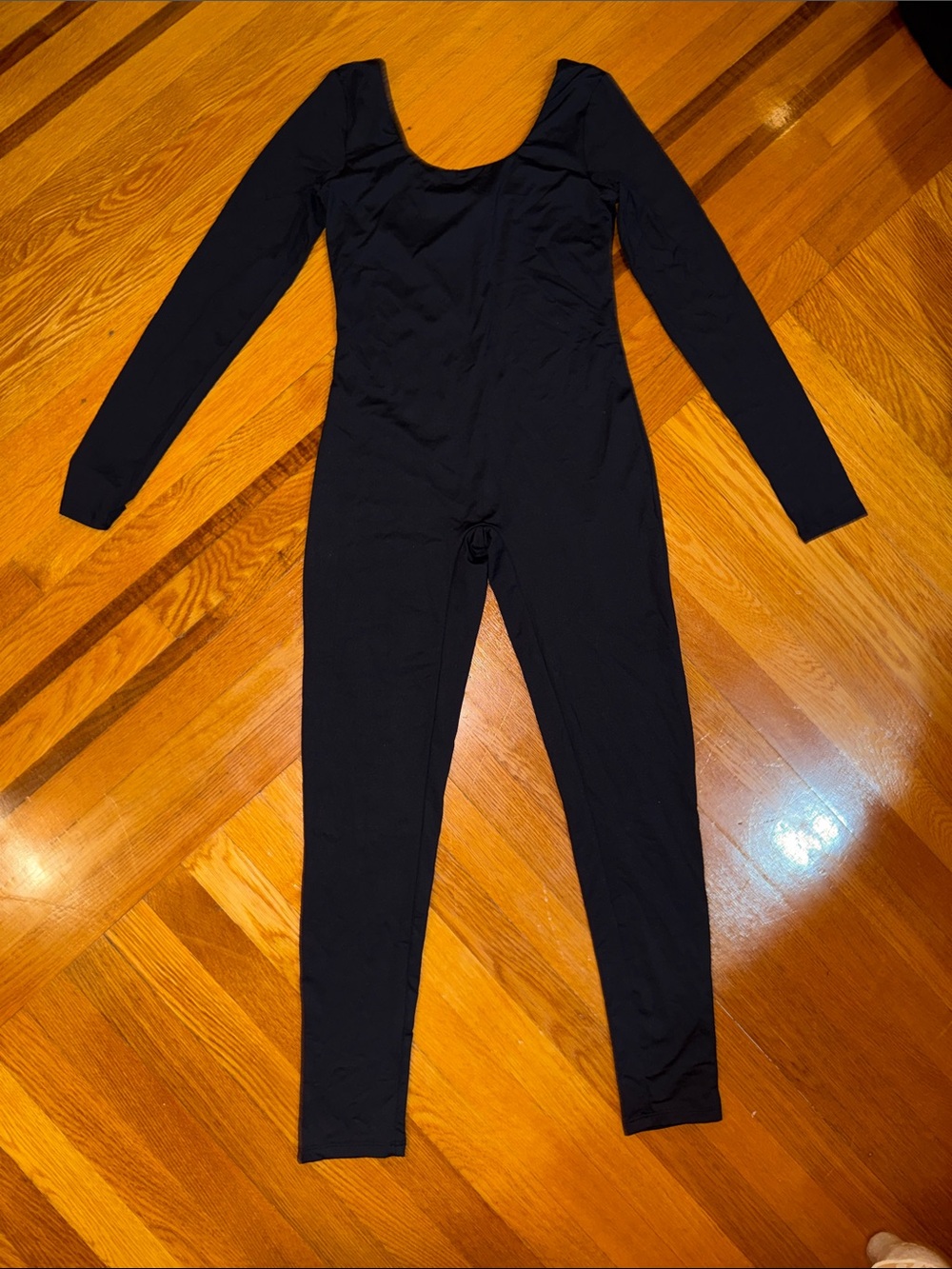 Women’s Black Long-Sleeve One-Piece Bodysuit